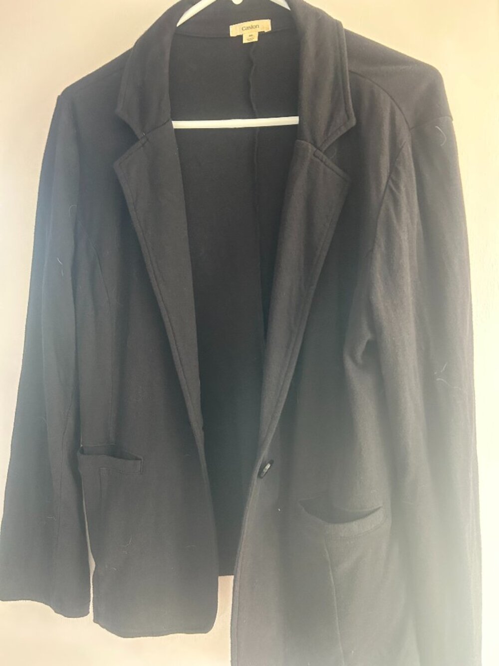 Black Caslon knit blazer M